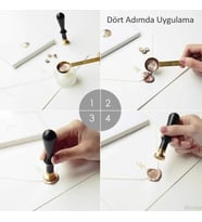 Mektup Damga Mührü 3D Kabartma Oval çiçek 30 Mühür Mum Eritme Kaşık