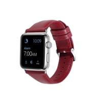 BİPOWER Apple Watch 42-44mm KRD10 Deri Kordon (Kırmızı)
