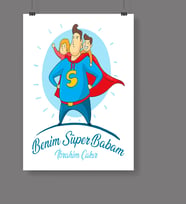 BK Gift Kişiye Özel Babalar Günü Temalı Afiş Poster 50x70 Cm 13636