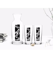 BK Gift Kişiye Özel Renkli Baskılı İsimli İkili Rakı Bardağı ve Karaf Hediye Seti-121 (Beyaz)