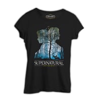 Supernatural - Impala Siyah Kadın Tshirt