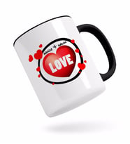 BK Gift Kişiye Özel Love Tasarımlı Siyah Kupa Bardak-7