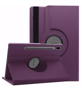 Microsonic Samsung Galaxy Tab S7 T870 Kılıf 360 Rotating Stand Deri Mor