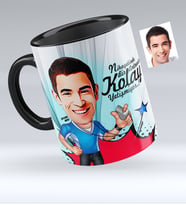 BK Gift Kişiye Özel Bay Antrenör Karikatürlü Siyah Kupa Bardak  1