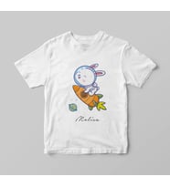 Tavşan Astronot Tişörtü ( Çocuk - Büyük ) Kişiye Özel
