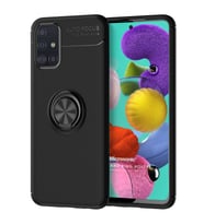Microsonic Samsung Galaxy A71 Kılıf Kickstand Ring Holder Siyah