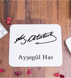Atatürk İmzalı Kişiye Özel Mouse Pad