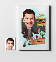 BK Gift Kişiye Özel Bay Öğretmen Karikatür Kanvas Tablo 50x70cm 2
