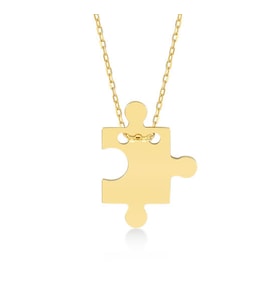 Kişiye Özel İsimli Puzzle Gümüş Kolye