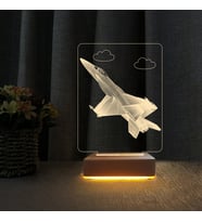 Türk F16 Çocuk Odası Gece Lambası 3D Doğum Günü Hediyesi (Sarı)