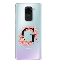 Pembe Çiçekli Harf Tasarım Süper Şeffaf Silikon Telefon Kılıfı Xiomai Redmi Note