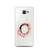 Pembe Çiçekli Harf Tasarım Süper Şeffaf Silikon Telefon Kılıfı Samsung A3 (2016)