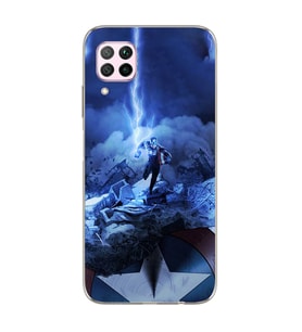 Kaptan Amerika Tasarım Süper Şeffaf Silikon Telefon Kılıfı Huawei P40 Lite