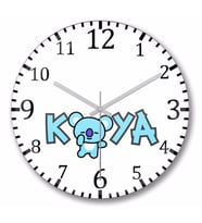 Bt21  Koya Bts Duvar Saati Bombeli Gercek Cam