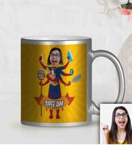 BK Gift Kişiye Özel Anneler Günü Temalı Gümüş Yaldızlı Karikatürlü Kupa Bardak Gu2