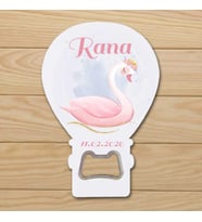 Kuğu Temalı Kişiye Özel Balon Şekilli Açacak Magnet