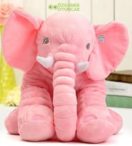 Uyku Arkadaşım Fil Peluş Fil 65cm Dev Boy (Pembe)