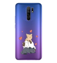 Kedi Kardeşler Tasarımlı Süper Şeffaf Silikon Telefon Kılıfı Xiomai Redmi 9