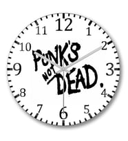Punks Not Dead Duvar Saati Bombeli Gercek Cam