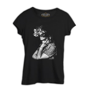Frida Kahlo Siyah Kadın Tshirt