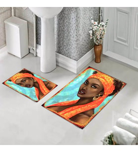 Banyo Halısı Ikili Klozet Takımı Kaymaz Tabanlı (60 xm x 100 cm + 40 cm x 60 cm) 