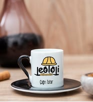Jeoloji Mühendisi Siyah Türk Kahvesi Fincanı