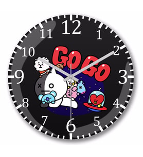 Bt21 Gogo Bts Duvar Saati Bombeli Gercek Cam