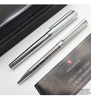 Sheaffer Intensity Desenli Krom Dolma Kalem + Tükenmez Kalem Set 9237  İsme Özel Kalem Seti