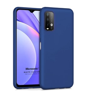 Microsonic Matte Silicone Xiaomi Redmi Note 9 4G Kılıf Lacivert