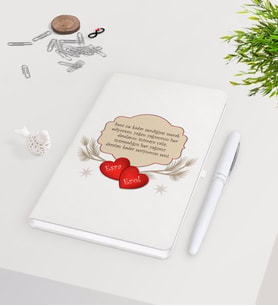 BK Gift Kişiye Özel Sevgililer Günü Beyaz Defter Kalem Seti-119