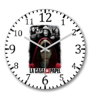 La Casa De Papel Duvar Saati Bombeli Gercek Cam