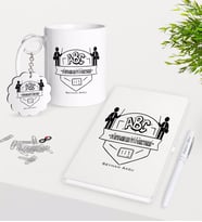 BK Gift Kişiye Özel Dünyanın En İyi Öğretmeni Kupa Anahtarlık Beyaz Defter Kalem Hediye Seti-18 (Model 1)