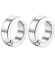 3mm Sıkıştırmalı Unisex Erkek Çelik Küpe Deliksiz Kulaklara mse1 (Beyaz)