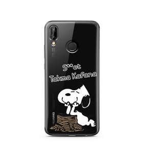 Snoopy Tasarımlı Süper Şeffaf Silikon Telefon Kılıfı Huawei P20 Lite 