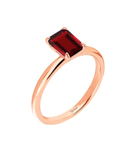 Sirius Oktagon Kesim Garnet Tektaş Yüzük 0731R0022