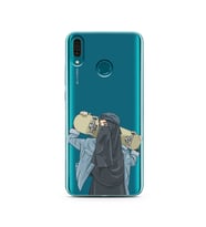 Kaykay Kız Tasarım Süper Şeffaf Silikon Telefon Kılıfı Huawei Y9 2019