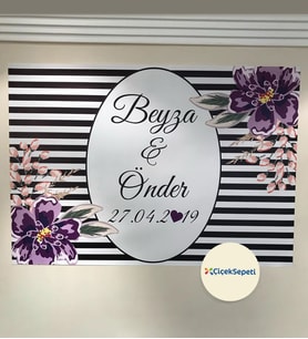 100x70cm Söz, Nişan, Kına Gecesi, Düğün İçin Kişiye Özel Branda Afiş Arka Fon