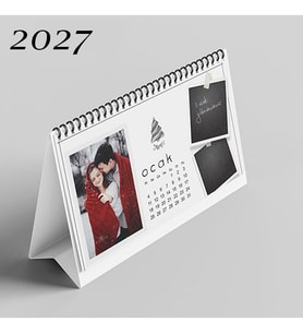 Sevgiliye Kişiye Özel Fotoğraflı 2027 Masa Takvimi (Beyaz jel kalem hediyeli)