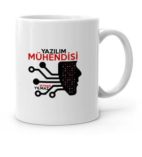 BK Gift Kişiye Özel Mesleki Yazılım Mühendisi Beyaz Kupa Bardak  2