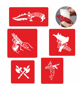 Silah Çeşitleri Şablon Seti Tattoo Dövme SPREYSİZ