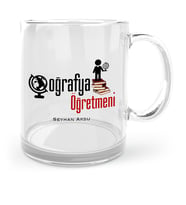 BK Gift Kişiye Özel Coğrafya Öğretmeni Cam Kupa Bardak  2
