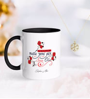 BK Gift Kişiye Özel 365 Mutlu Yeni Gün Siyah Kupa ve Kar Tanesi Kolye-2 (Model 1)