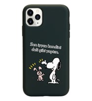 Snoopy Tasarımlı Siyah Lansman Telefon Kılıfı İphone 11 Pro Max