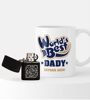 BK Gift Kişiye Özel Dünyanın En İyi Babası Benzinli Çakmak ve Kupa Seti-3 (Model 1)