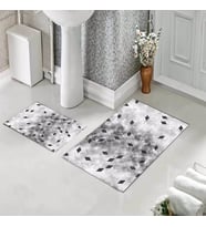 Banyo Halısı Ikili Klozet Takımı Kaymaz Tabanlı (60 xm x 100 cm + 40 cm x 60 cm)  (Beyaz)