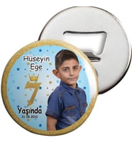 Gold Çerçeveli Taçlı Konsept Açacaklı Magnet Kişiye Özel