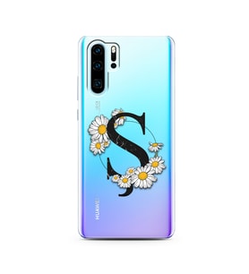 Papatya Harf Tasarım Süper Şeffaf Silikon Telefon Kılıfı Huawei P30 Pro  Ş-Harfi