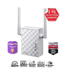 ASUS RP-N12 300mbps N300 2.4GHZ Mesafe Genişletici EV Ofis Tipi 2x 2dbi sabit anten