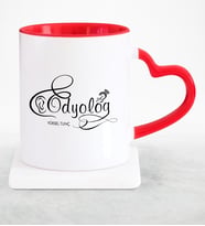 BK Gift Kişiye Özel Mesleki Odyolog Kırmızı Kalpli Kupa Bardak