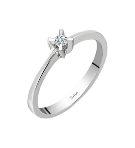 Sirius F Renk 0,07 Karat Pırlanta Tektaş Yüzük 0704R0062